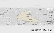 Shaded Relief Panoramic Map of Goaso, desaturated