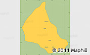 Savanna Style Simple Map of Goaso, single color outside