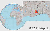 Gray Location Map of Kwame Danso