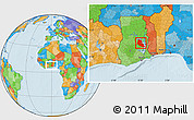 Political Location Map of Kwame Danso