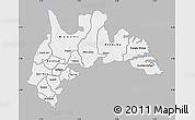 Gray Map of Brong Ahafo, single color outside