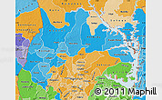 Political Shades Map of Brong Ahafo