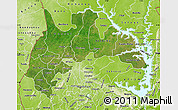 Satellite Map of Brong Ahafo, physical outside