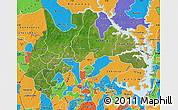 Satellite Map of Brong Ahafo, political outside