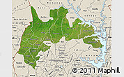 Satellite Map of Brong Ahafo, shaded relief outside