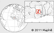 Blank Location Map of Nkoranza, within the entire country