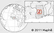 Blank Location Map of Nkoranza, highlighted country
