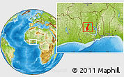 Physical Location Map of Nkoranza, within the entire country