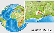 Physical Location Map of Nkoranza, highlighted parent region