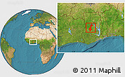 Satellite Location Map of Nkoranza