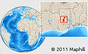 Shaded Relief Location Map of Nkoranza