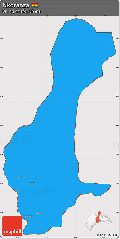 Political Simple Map of Nkoranza, cropped outside