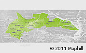 Physical Panoramic Map of Brong Ahafo, lighten, desaturated