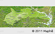 Physical Panoramic Map of Brong Ahafo, satellite outside