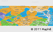 Political Panoramic Map of Brong Ahafo, political shades outside