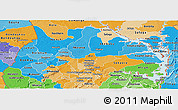 Political Shades Panoramic Map of Brong Ahafo