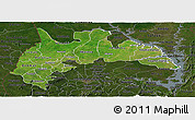 Satellite Panoramic Map of Brong Ahafo, darken