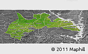 Satellite Panoramic Map of Brong Ahafo, desaturated