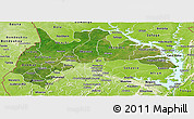 Satellite Panoramic Map of Brong Ahafo, physical outside