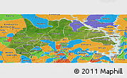 Satellite Panoramic Map of Brong Ahafo, political outside
