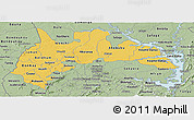 Savanna Style Panoramic Map of Brong Ahafo