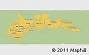 Savanna Style Panoramic Map of Brong Ahafo, single color outside