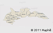Shaded Relief Panoramic Map of Brong Ahafo, single color outside