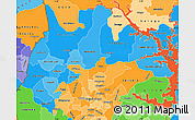Political Shades Simple Map of Brong Ahafo
