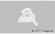 Gray 3D Map of Techiman, single color outside