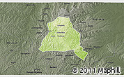 Physical 3D Map of Techiman, darken, semi-desaturated