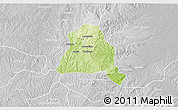 Physical 3D Map of Techiman, lighten, desaturated