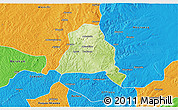 Physical 3D Map of Techiman, political outside