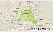 Physical 3D Map of Techiman, shaded relief outside