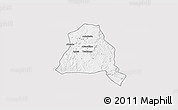 Silver Style 3D Map of Techiman, single color outside