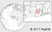 Blank Location Map of Techiman, highlighted parent region