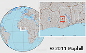 Gray Location Map of Techiman