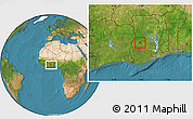 Satellite Location Map of Techiman