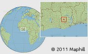 Savanna Style Location Map of Techiman