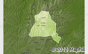 Physical Map of Techiman, darken