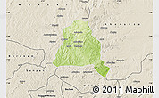 Physical Map of Techiman, shaded relief outside