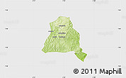 Physical Map of Techiman, single color outside