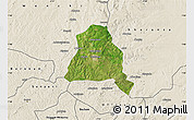 Satellite Map of Techiman, shaded relief outside