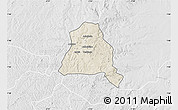 Shaded Relief Map of Techiman, lighten, desaturated