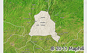 Shaded Relief Map of Techiman, satellite outside