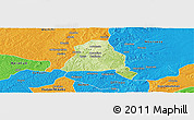 Physical Panoramic Map of Techiman, political outside