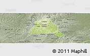 Physical Panoramic Map of Techiman, semi-desaturated