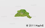 Satellite Panoramic Map of Techiman, cropped outside