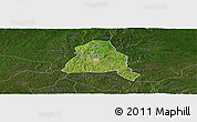 Satellite Panoramic Map of Techiman, darken