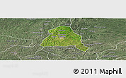 Satellite Panoramic Map of Techiman, semi-desaturated