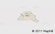 Shaded Relief Panoramic Map of Techiman, cropped outside